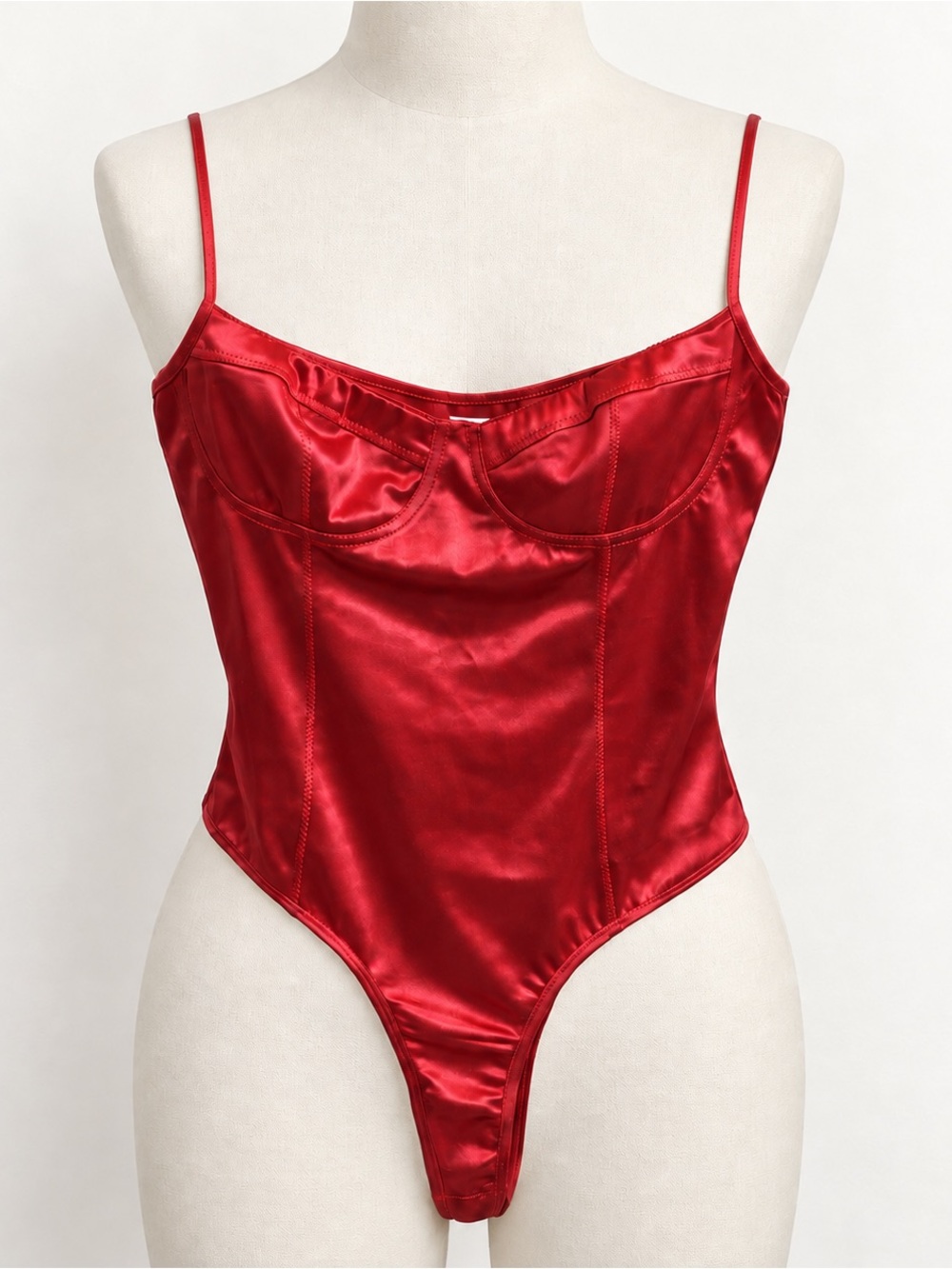 Princess Polly Red Satin Bustier Bodysuit Size 8 Party Going Out
